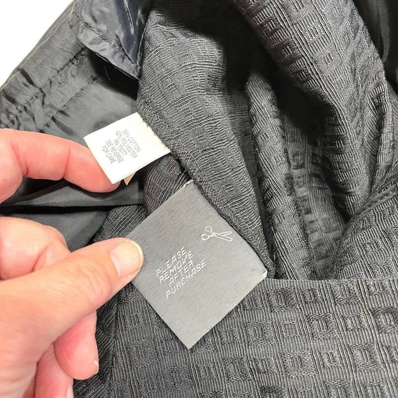 Dana Buchman Black Pants Ankle Button Details Textured Squares Sz 14 New W/ Tags - Picture 9 of 10